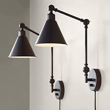 lamps dark bronze plug in light fixture