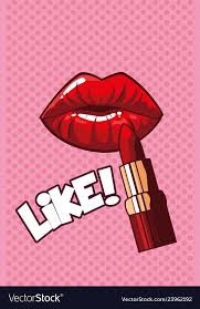 y female lips and lipstick pop art