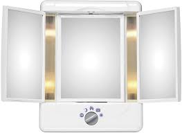 two sided lighted makeup mirror white