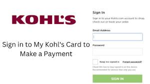 my kohls credit card login
