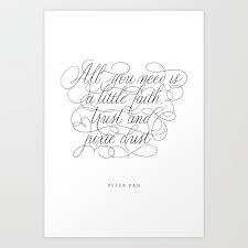peterpan quote in calligraphy