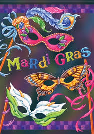 Mardi Gras Mask Garden Flag