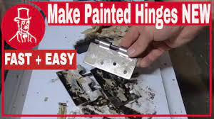 How to remove paint from old metal hinge - YouTube