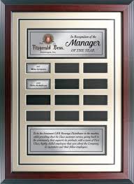 An elegant designed and high quality award plaque not only delivers the message of gratitude, but gives the recipient a memento that will keep him or her motivated. Employee Of The Year Plaque 2 Fitzgerald Bros