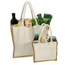 Organic Canvas Jute Tote Jar Grocery Shopping Bags Simple Ecology