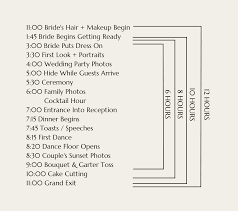 wedding day timeline rcc photography