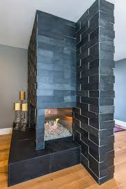 Black Slate Fireplace Contemporary