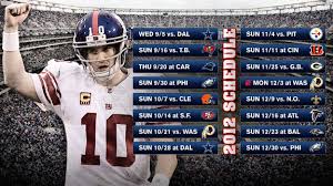Rapid Reaction 2012 Giants Schedule New York Giants Blog