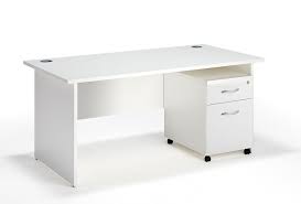 Choose from fixed to mobile pedestals with different styles and configurations. White Panel Ended Desk With Mobile Pedestal Bundle