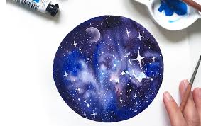 Galaxy Watercolour Painting