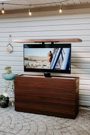 outdoor hidden tv lift cabinet
