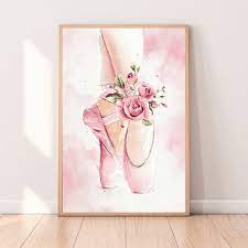Fl Ballerina Shoes Wall Art Instant