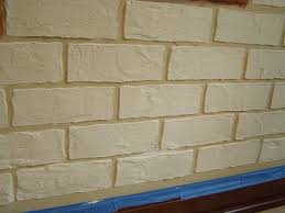 Make brick stencil cover withcompound Once dry faux paint