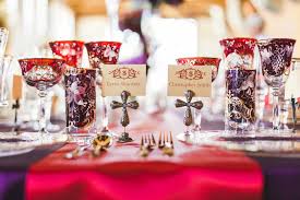 luxury red gold and purple wedding