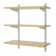 3 Shelf Wood Effect Twin Slot Wall