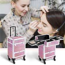 makeup trolley case on wheels beauty