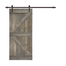 A barn door hardware kit (2x 3.3ft rails, 5x rail… Calhome K With Hardware Kit 42 In X 84 In Gray 2 Panel Stained Pine Wood Single Barn Door Hardware Included In The Barn Doors Department At Lowes Com