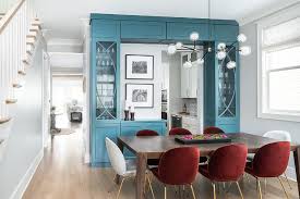 turquoise blue built in china cabinet