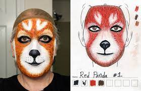 red panda makeup 1st try vs sketch