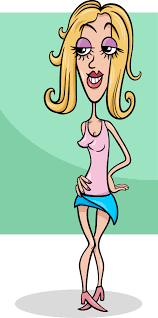 funny young woman cartoon character
