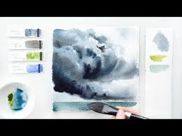 Stormy Sky Watercolor Tutorial Step