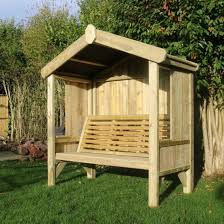 Cottage Wooden Arbour With Panelled