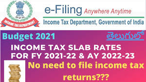 income tax slab rates in telugu fy 2021