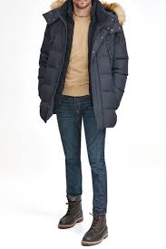 Andrew Marc Conway Removable Faux Fur Hood Quilted Parka