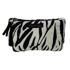 velvet zebra cosmetic bag ragged rose