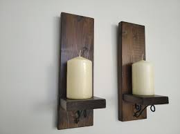 Wood Candle Sconces Wall Hanging