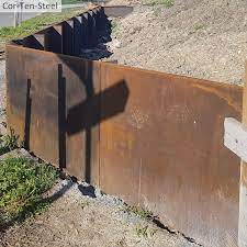 Corten Retaining Wall Steel Post