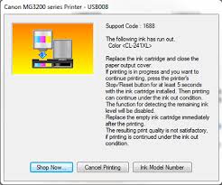 how to fix canon printer ink error for