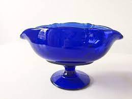 Vintage Cobalt Blue Glass Sauce Bowl