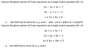 Single Matrix Equation Ax B