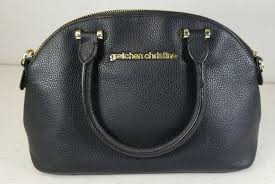 gretchen christine black leather purse