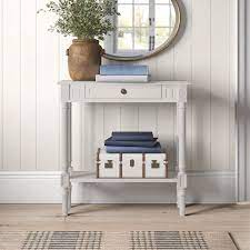 narrow console table with drawers