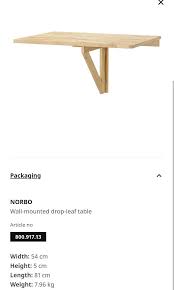 Norbo Ikea Wall Mounted Foldable Table