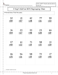 (i) first arrange the numbers vertically so that the tens' place digits and ones' place digits are lined up which means in. Two Digit Addition Worksheets Addition With Regrouping Worksheets Addition Worksheets Touch Math