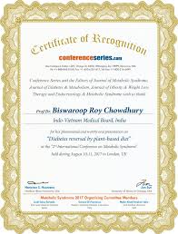 Certificates And Credentials Of Dr Biswaroop Roy Chowdhury
