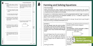 maths forming solving equations worksheet