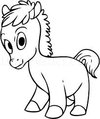 how to draw a cartoon horse step by