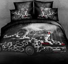 Us Only 3d Leopard Car Printed 4 Piece