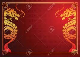 Chinese Traditional Template With Chinese Dragon On Red Background