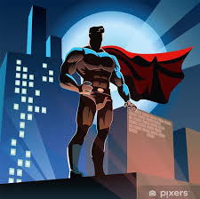 Wall Mural Superhero In City Pixers Co Nz