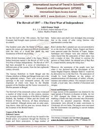 The Revolt of 1857 -The First War of Independence by International Journal  of Trend in Scientific Research and Development - ISSN: 2456-6470 - Issuu