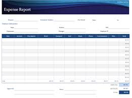 blue expense report template in excel