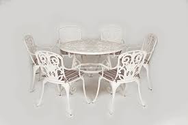 6 seat aluminium round garden set with