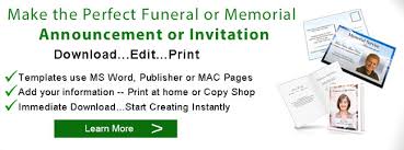 funeral announcements memorial