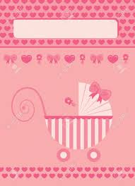 New Born Baby Girl Pink Greeting Card Royalty Free Cliparts Vectors