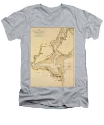 Hudson River 1776 Mens V Neck T Shirt